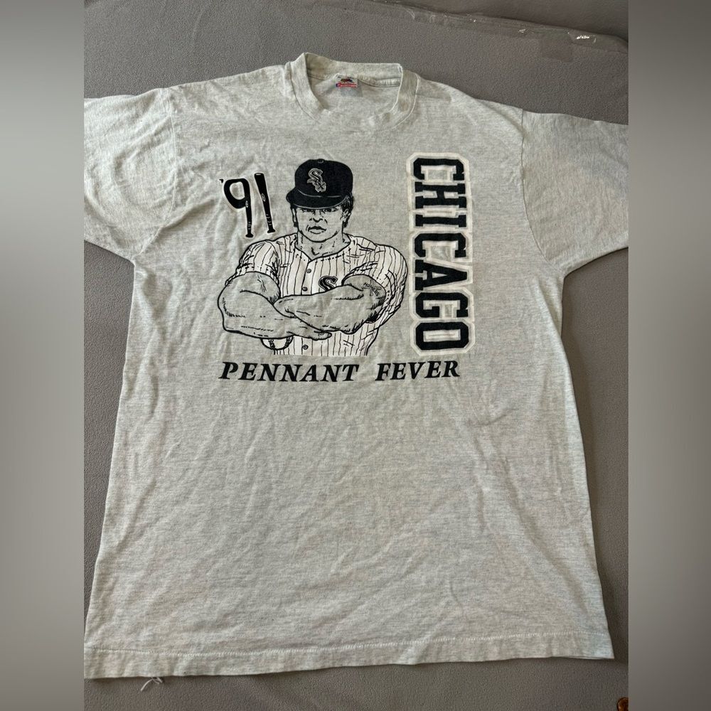 Vintage 90s Chicago white sox t-shirts Pennant Fever usa made single stitch XL